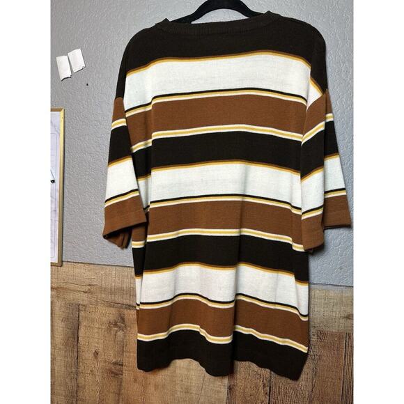 VINTAGE x SOUTHPOLE Short Sleeve Sweater Mens XL Oversized Skateboarding Striped - Picture 4 of 10